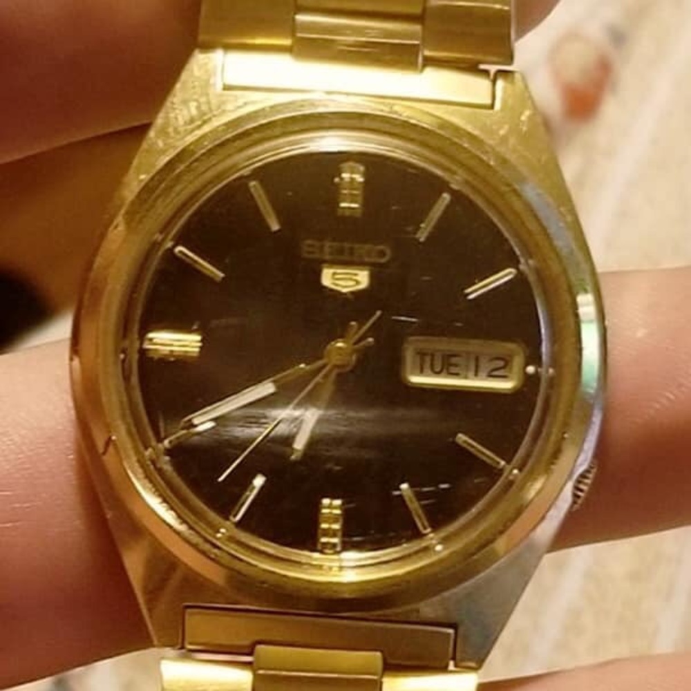 Vintage Seiko 5 Gold Plated 7009-8750 Japan Model